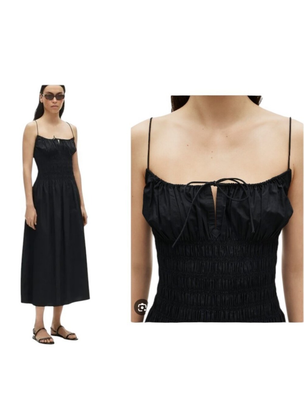 NWT J. Crew Black Petite Reverie dress Cotton poplin Black Midi A-line XSP